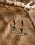 Drop Bead with Ghungroo Earrings (Brown)